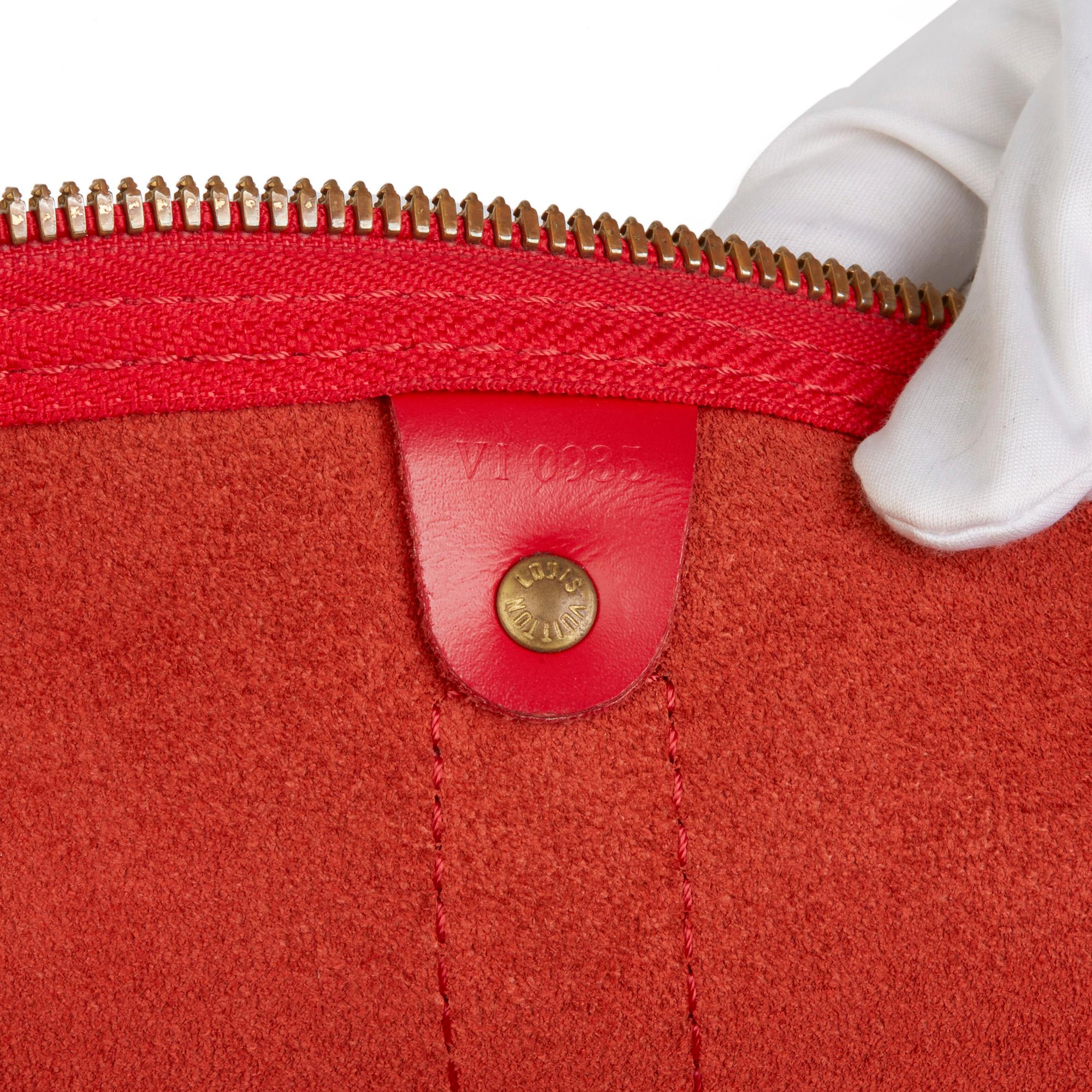 1995 Louis Vuitton Red Epi Leather Vintage Keepall 50 6