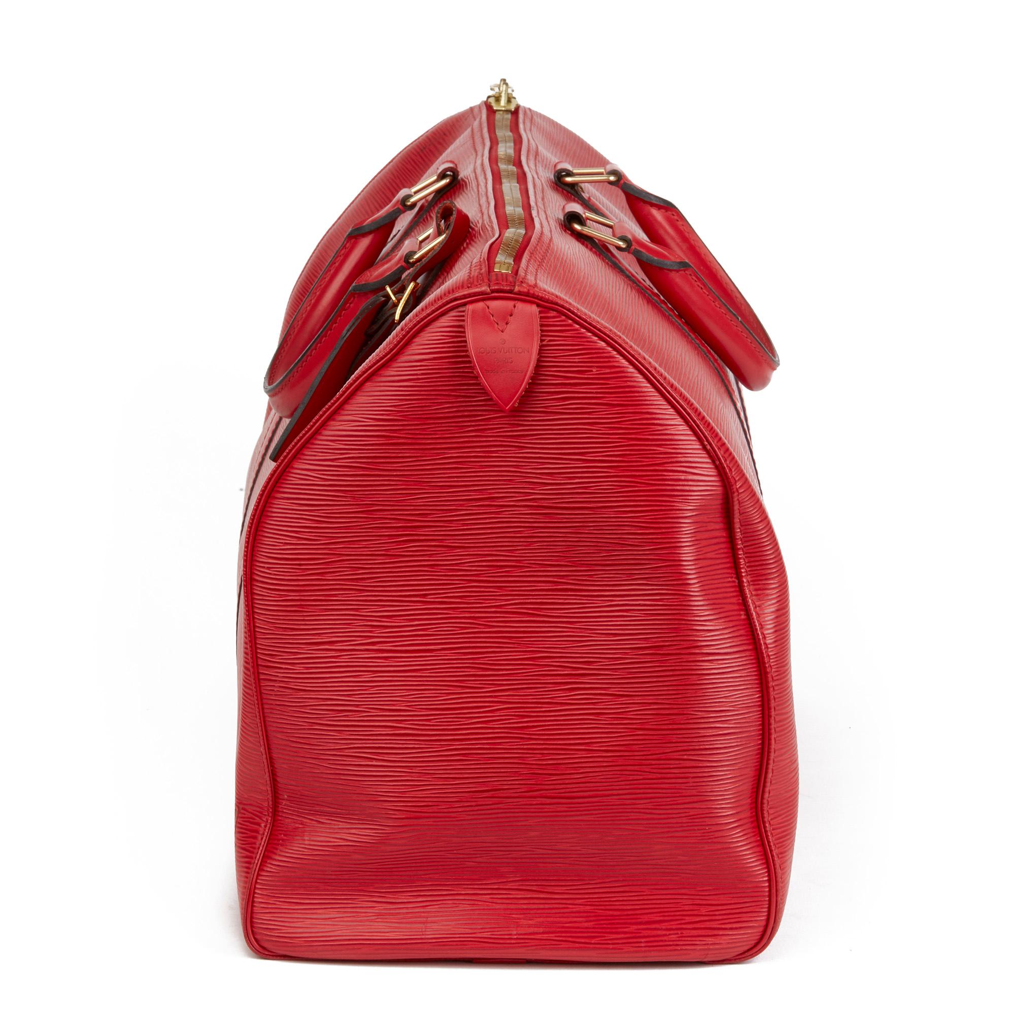 Women's or Men's 1995 Louis Vuitton Red Epi Leather Vintage Keepall 50