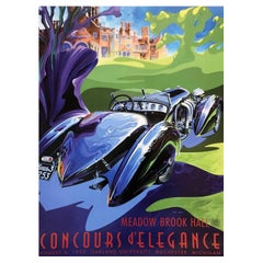 1995 Concurso de Elegancia de Meadow Brook Hall Cartel original de época