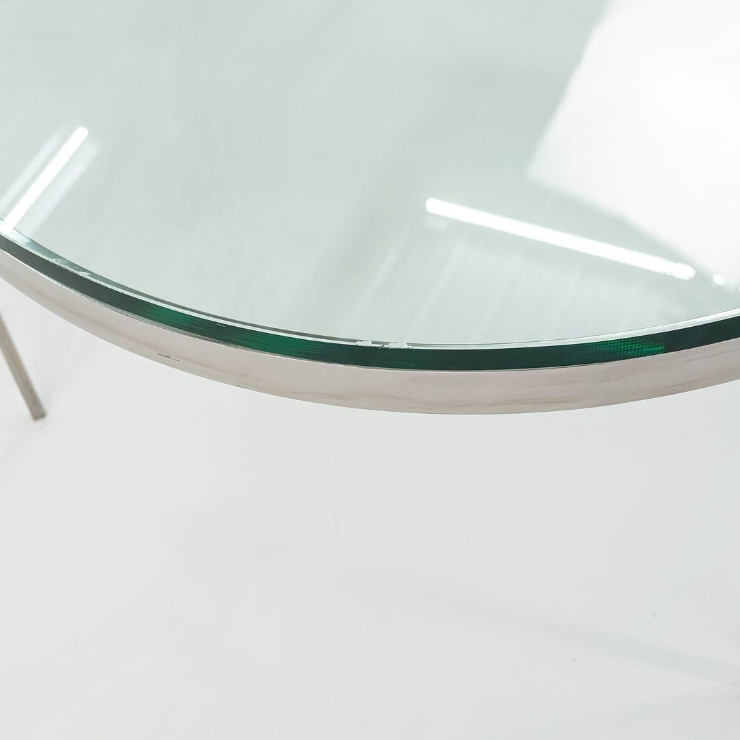 1995 Nicos Zographos Round Coffee Table in Stainless Steel w/ Glass Top 36