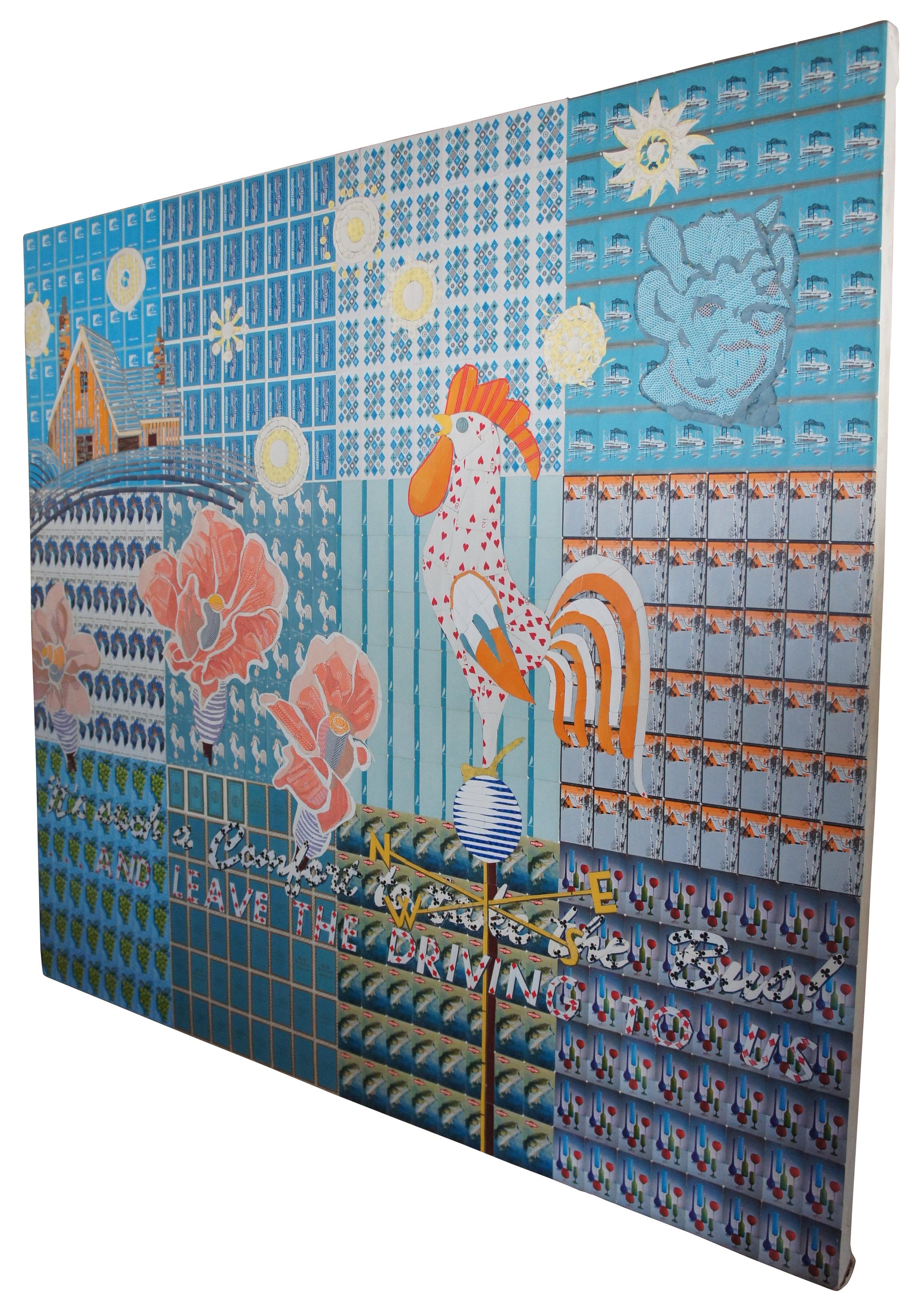 1995 Spielkarten-Collage Kunstwerk von Robert Heckes gemischt-media Decoupage 72