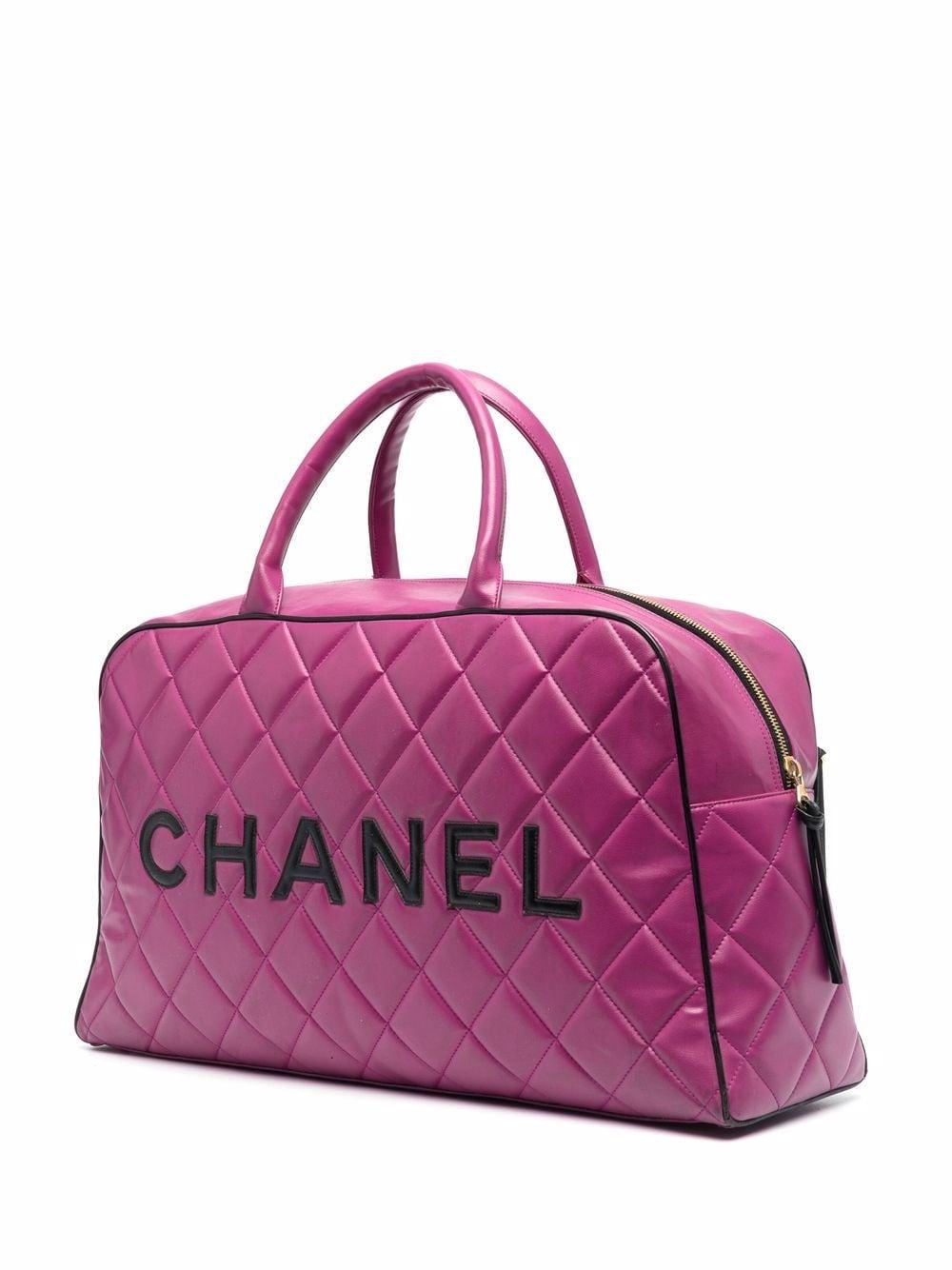 1995 Rare Chanel Pink Boston Bowling Tote Bag In Good Condition In Paris, FR