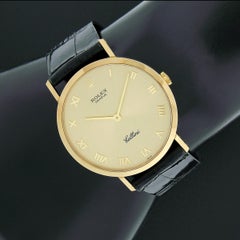 1995 Rolex Cellini 18k Gold Champagne Roman Dial 4112 All Original w/ Boxes