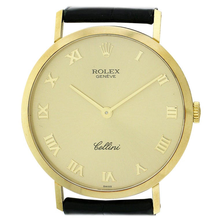 1995 Rolex Cellini 18k Gold Champagne Roman Dial 4112 All Original w/ Boxes at | rolex cellini 1995, rolex cellini 4112 18k gold watch, rolex 4112