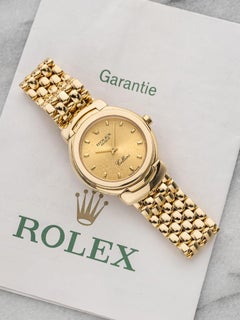 1995 Rolex Cellini 6621/8 Or jaune 18K Anniversaire Cadran Champagne Quartz 27mm