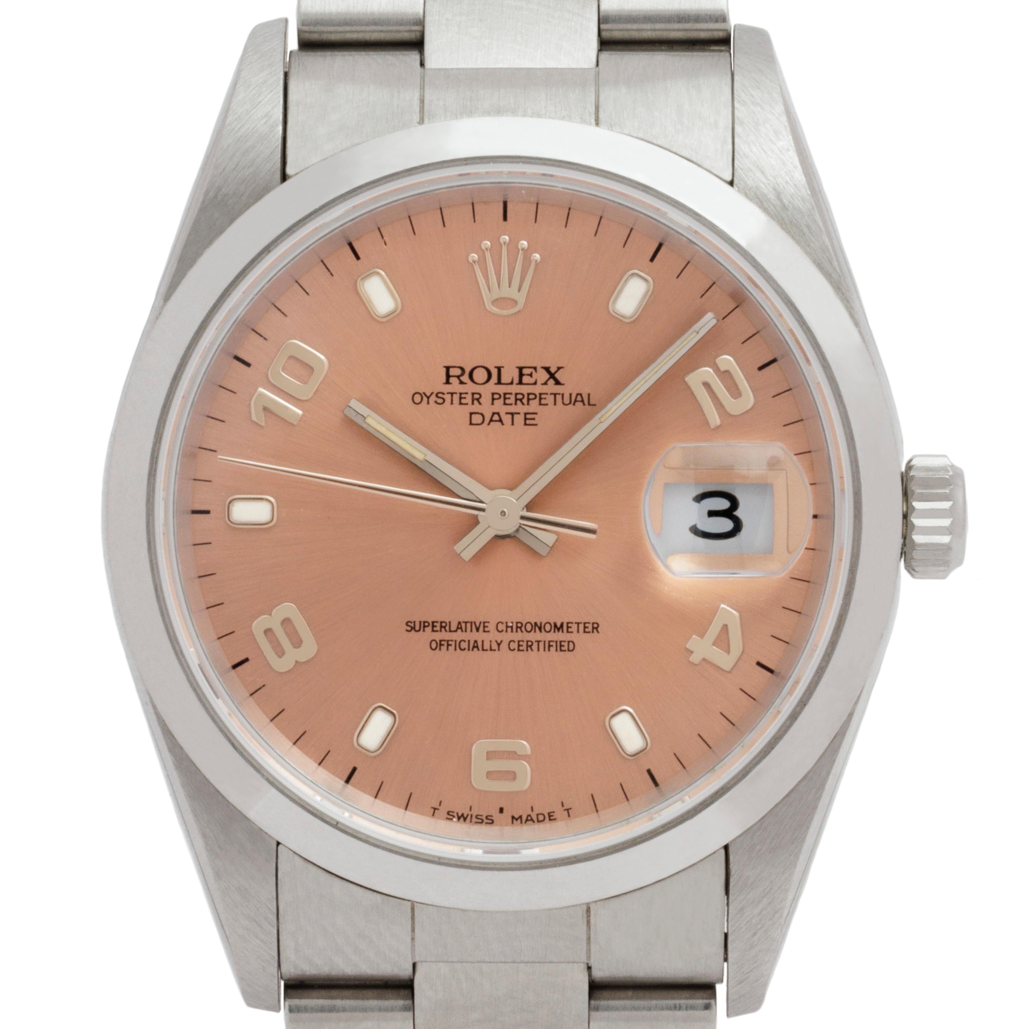 Moderne Rolex Montre Date Modèle 15200 Salmon, 1995 en vente