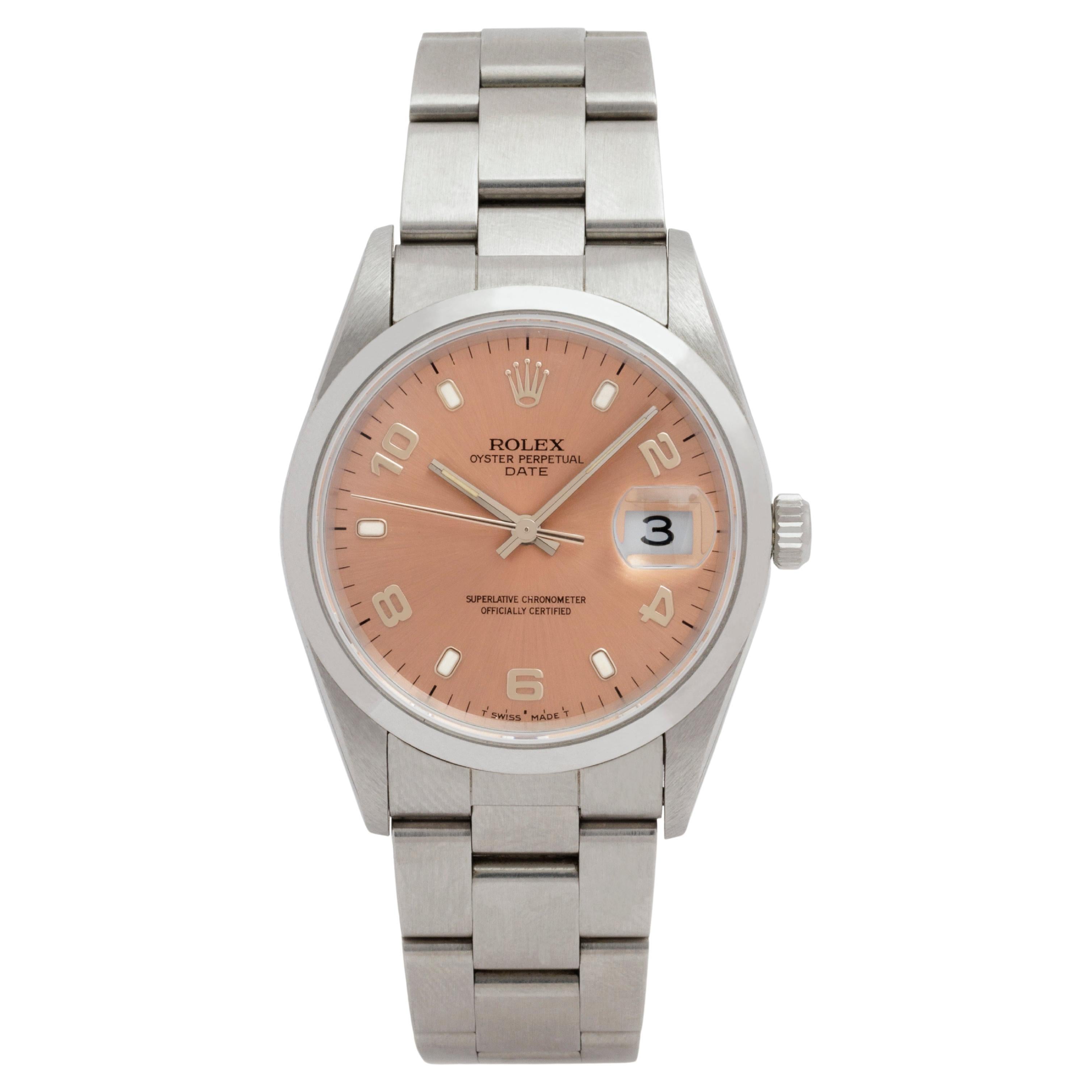 1995 Rolex Date Model 15200 Salmon Dial For Sale