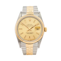 Vintage 1995 Rolex Datejust Steel & Yellow Gold 16233 Wristwatch
