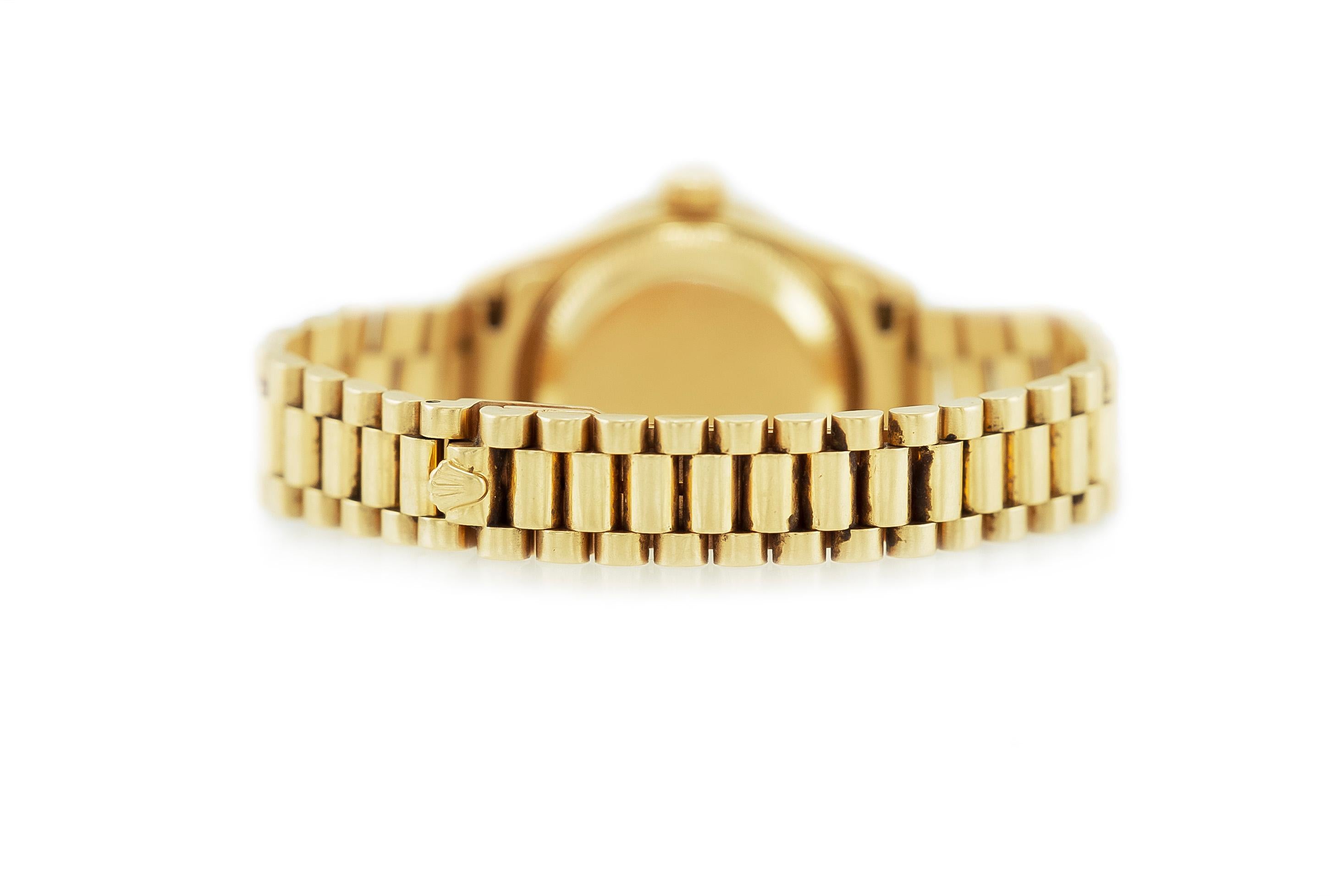 1995 Rolex Gold Diamant Damen Datejust Uhr (Rundschliff)