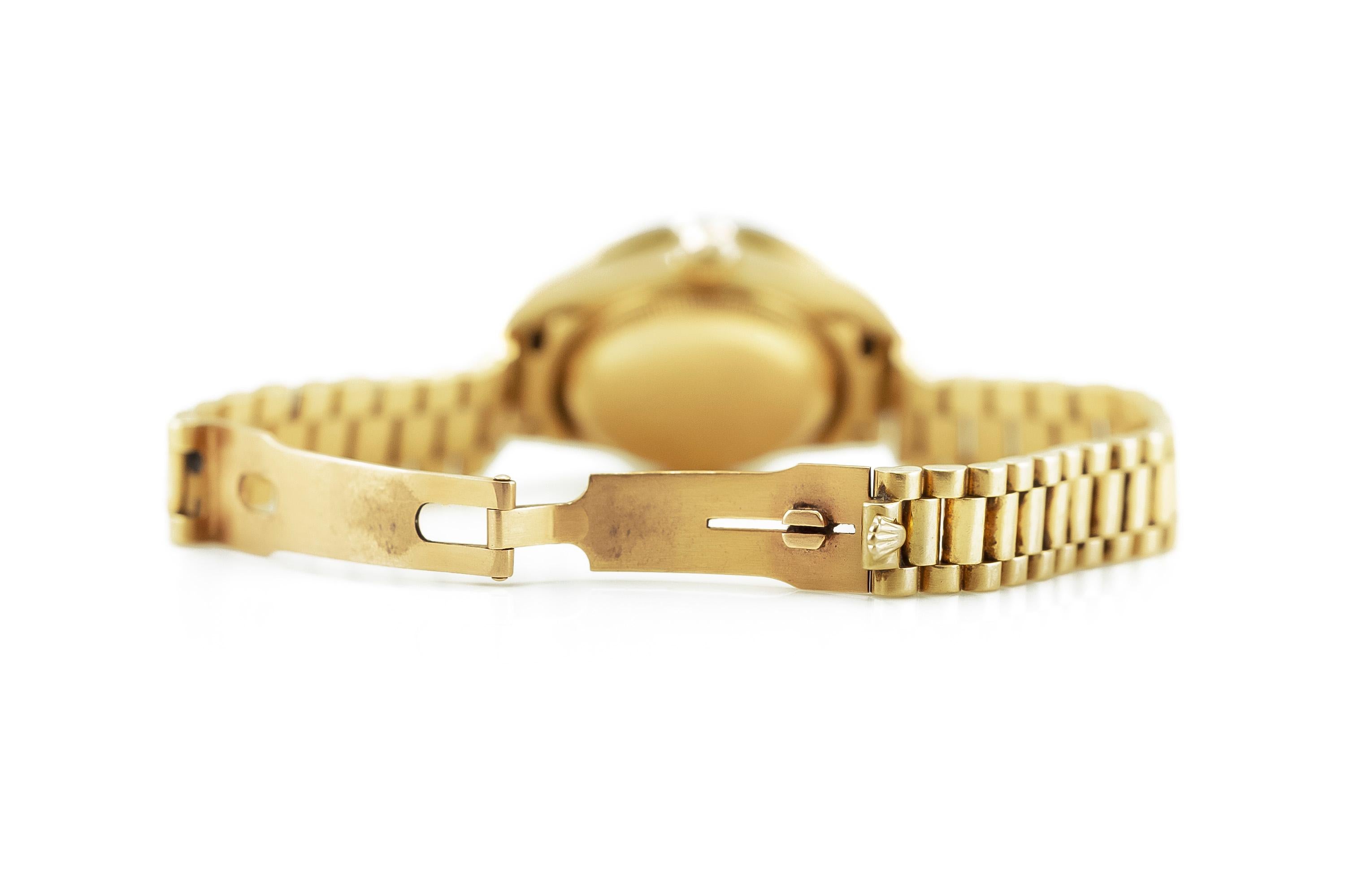 1995 Rolex Gold Diamant Damen Datejust Uhr im Zustand „Hervorragend“ in New York, NY
