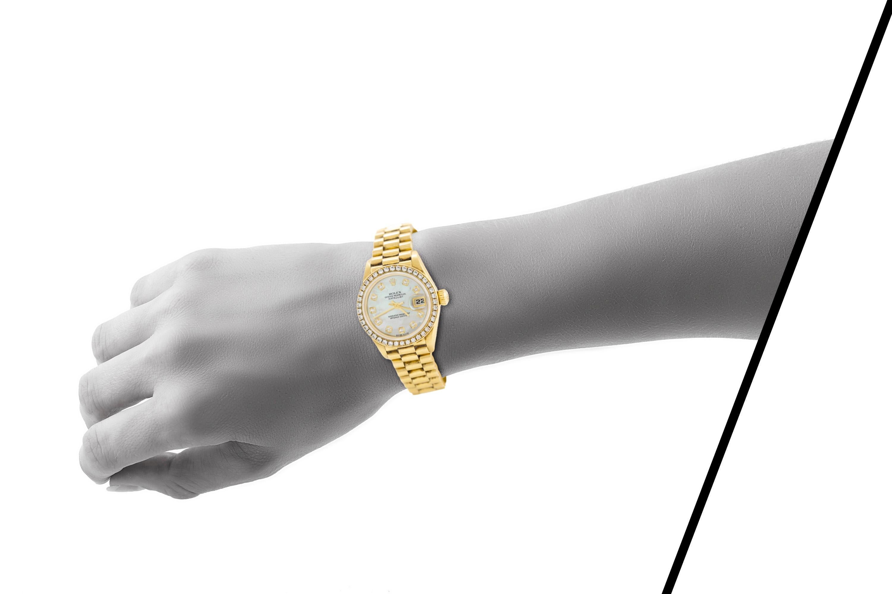 1995 Rolex Gold Diamant Damen Datejust Uhr 2