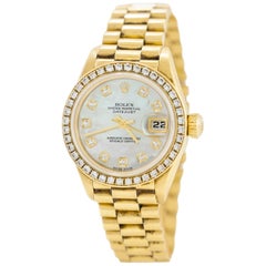 1995 Rolex Gold Diamond Ladies Datejust Watch