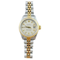 1995 Rolex Ladies Two Tone Datejust Watch 69173 Tapestry Dial #22568