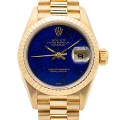 1995 Rolex President Lady-date-just Lapis Dial 18k Gold Model 6978