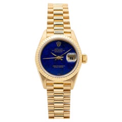 1995 Rolex President Lady-date-just Lapis Dial 18k Gold Model 6978
