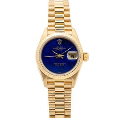 1995 Rolex President Lady-date-just Lapis Dial 18k Gold Model 6978