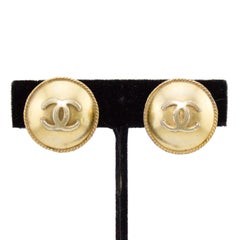 1995 Spring Collection Chanel Gold Twisted Rope Edge Clip On Earrings