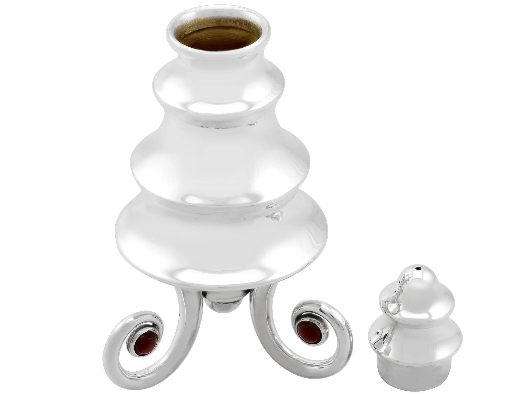 1995 Sterling Silver and Gemset Condiment Set For Sale 2