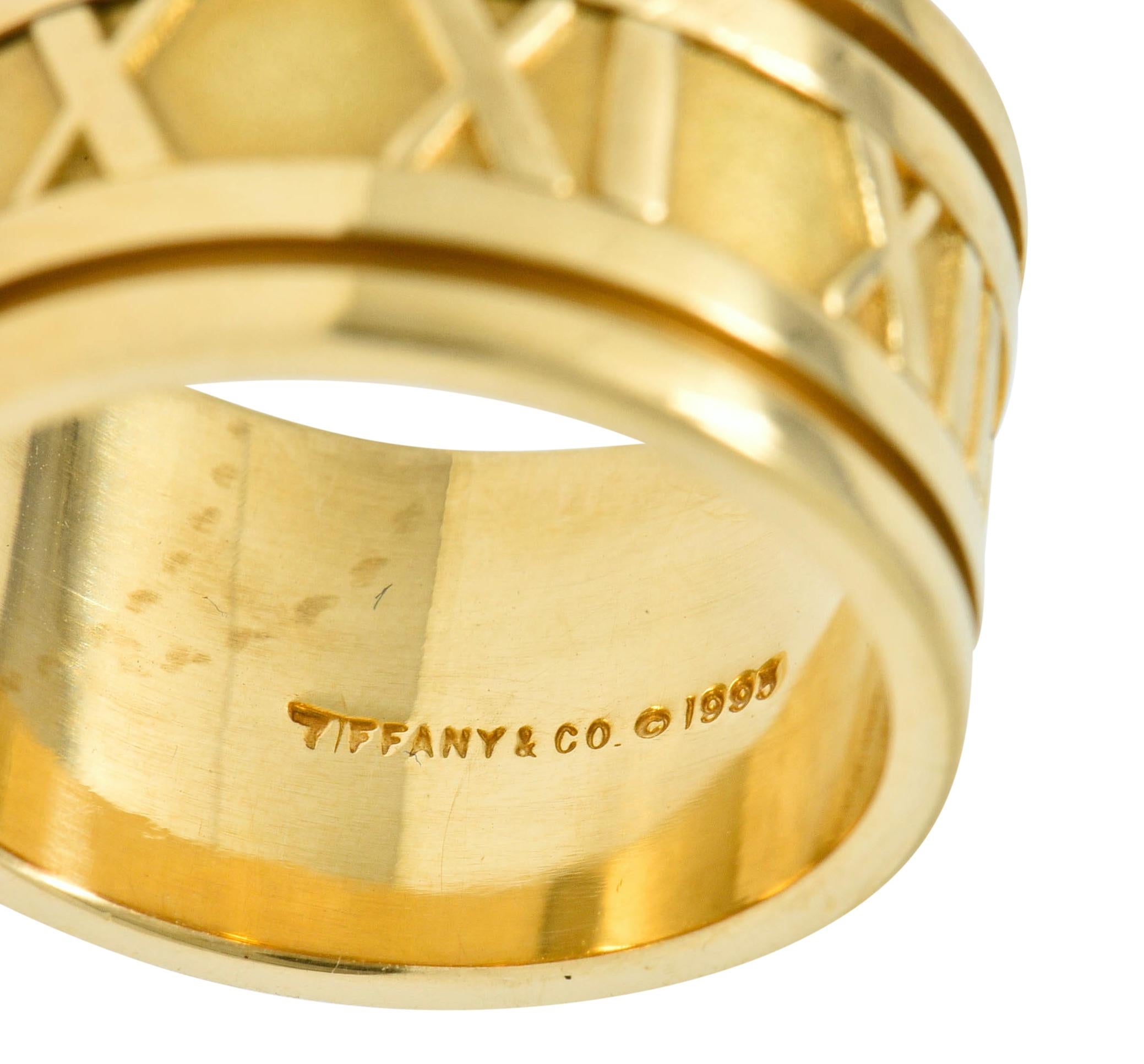 1995 Tiffany & Co. 18 Karat Gold Unisex Atlas Band Ring In Excellent Condition In Philadelphia, PA
