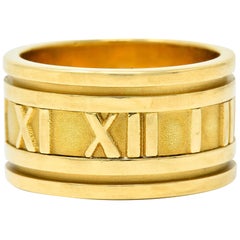 1995 Tiffany & Co. 18 Karat Gold Unisex Atlas Band Ring