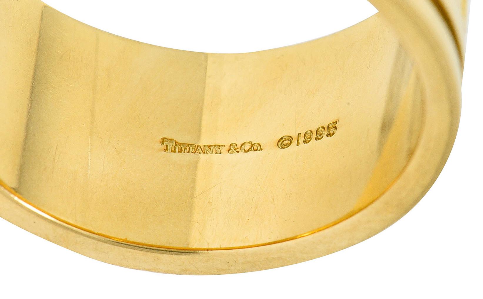 1995 Tiffany & Co. 18 Karat Yellow Gold Unisex Atlas Band Ring In Excellent Condition In Philadelphia, PA