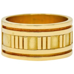 1995 Tiffany & Co. 18 Karat Yellow Gold Unisex Atlas Band Ring