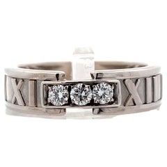 Retro 1995 Tiffany & Co 18K White Gold and Diamond Atlas Band