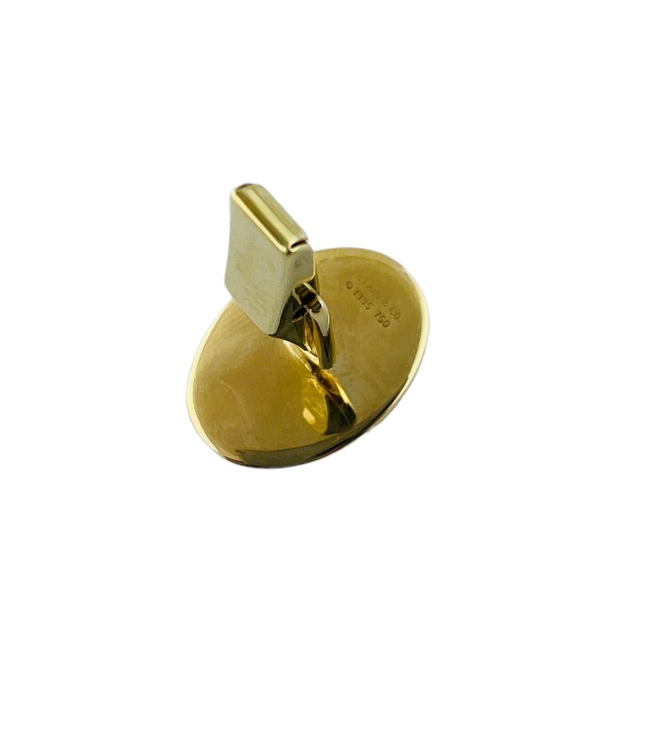 1995 Tiffany & Co. 18K Gelbgold Oval gestreifte Manschettenknöpfe mit Box im Angebot 3