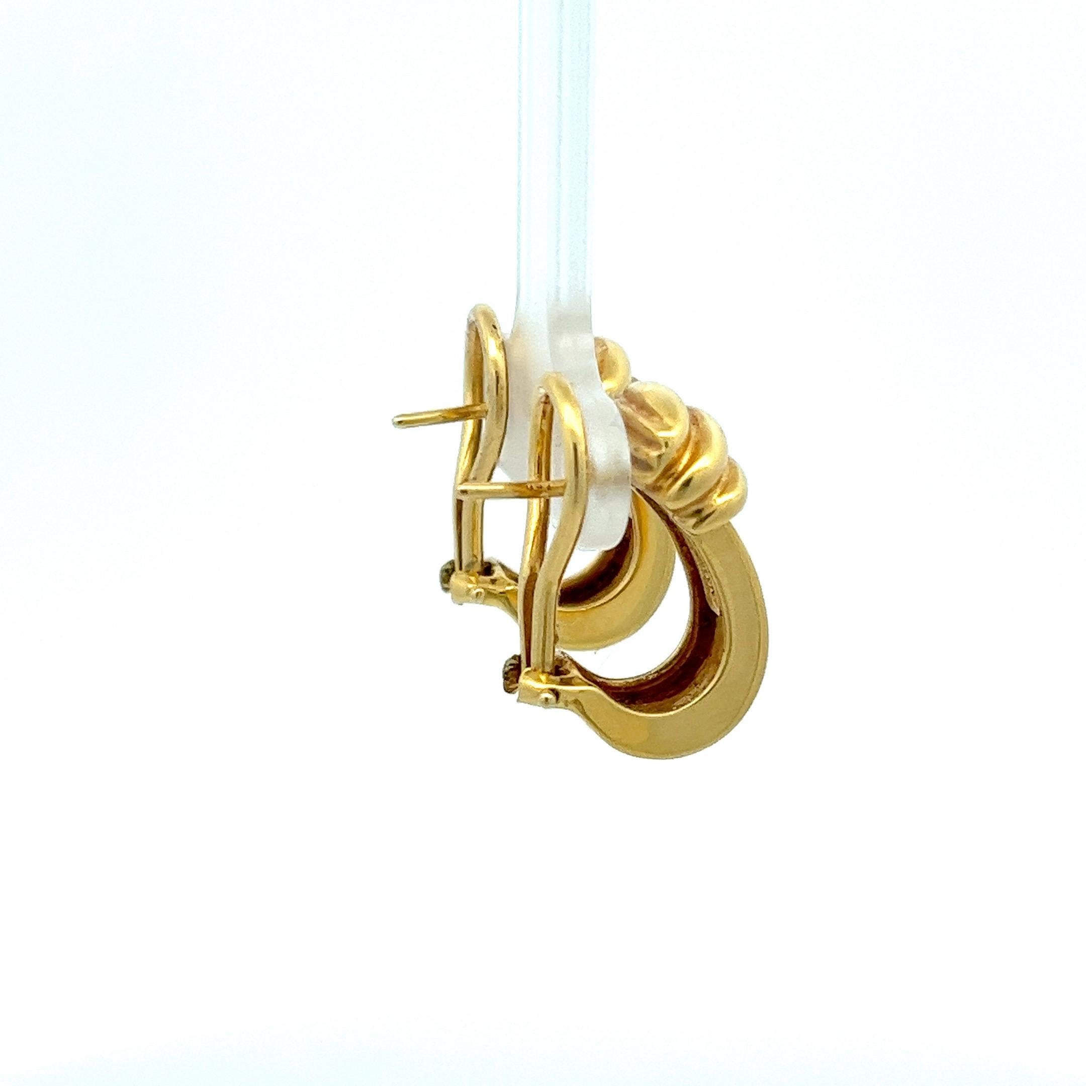 Modern 1995 Tiffany & Co. Atlas 18 Karat Yellow Gold Clip-on Huggie Earrings