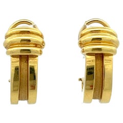 1995 Tiffany & Co. Atlas 18 Karat Yellow Gold Clip-on Huggie Earrings