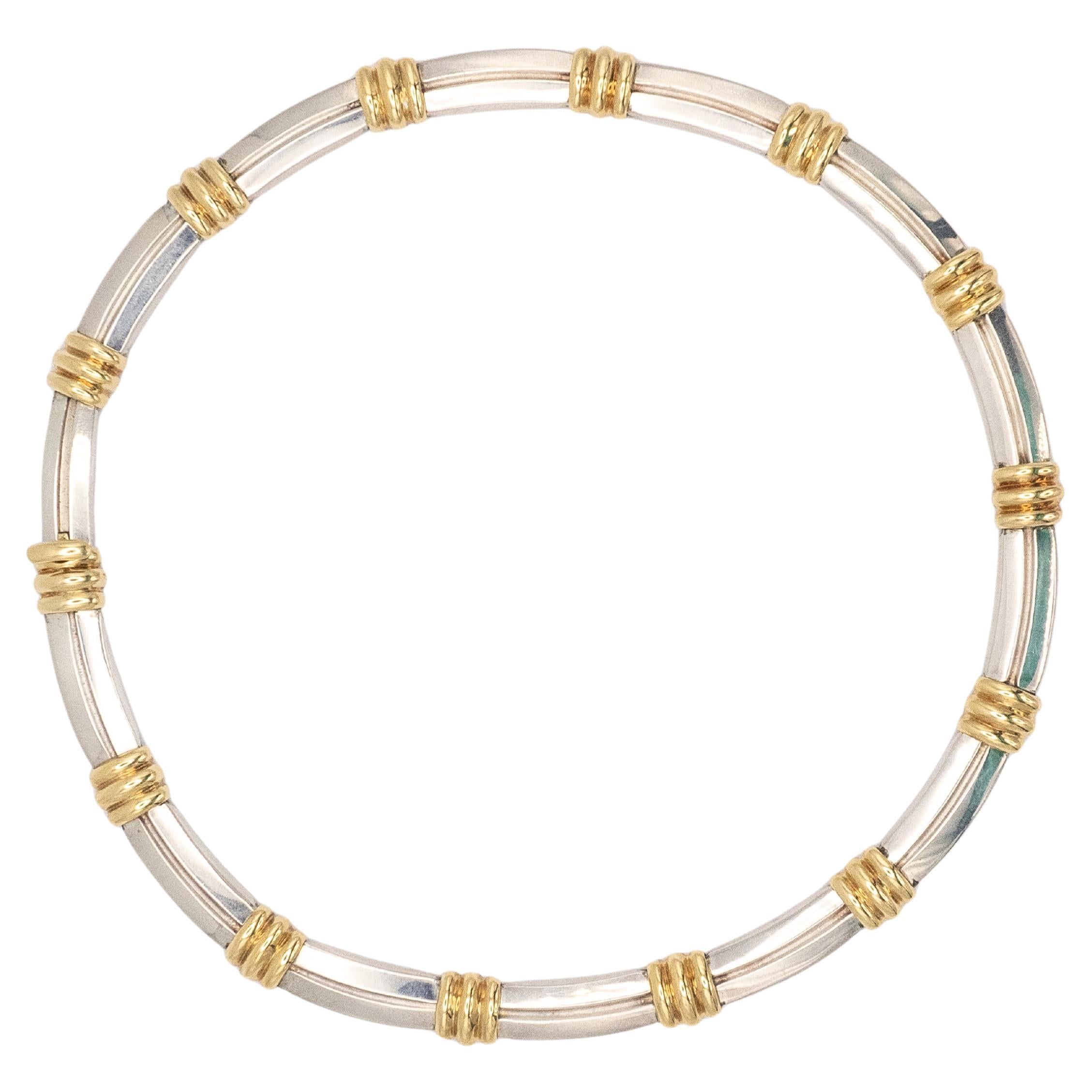 1995 Tiffany 
Co Atlas Sterling and 18k Yellow Gold Link Necklace