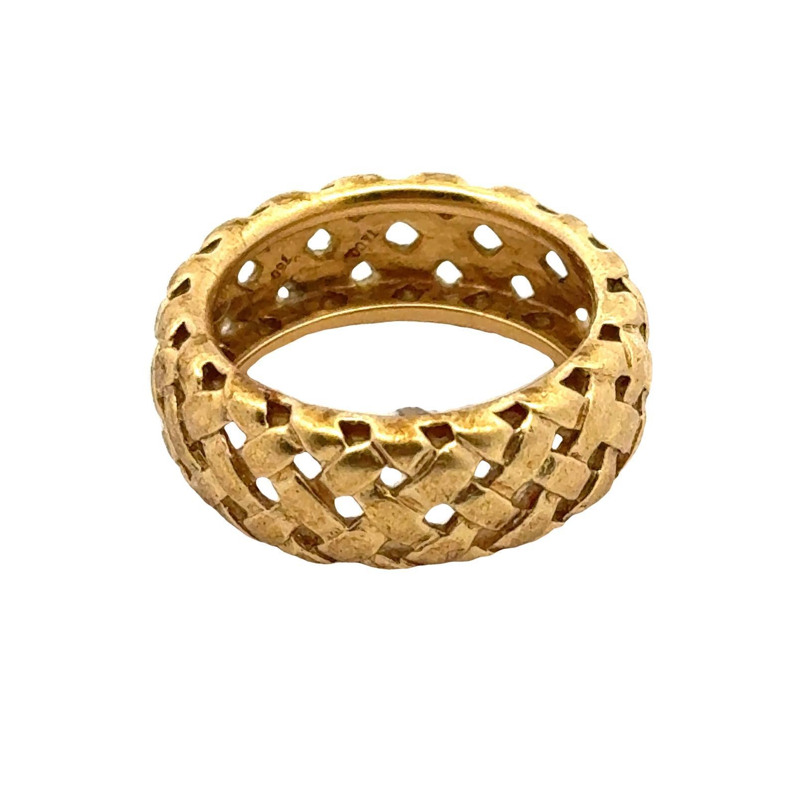 1995 Tiffany & Co. Bandring aus 18 Karat Gelbgold mit Korbgeflecht, Größe 8 1
