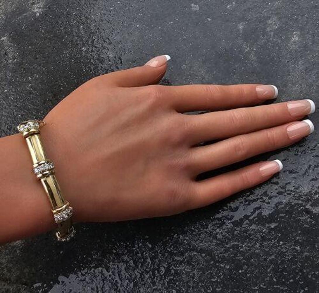 1995 Tiffany & Co. Diamond Bracelet Lined 18k Gold Platinum Vintage Heavy Rare 2