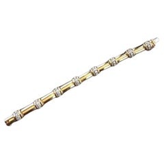 1995 Tiffany & Co. Diamond Bracelet Lined 18k Gold Platinum Vintage Heavy Rare