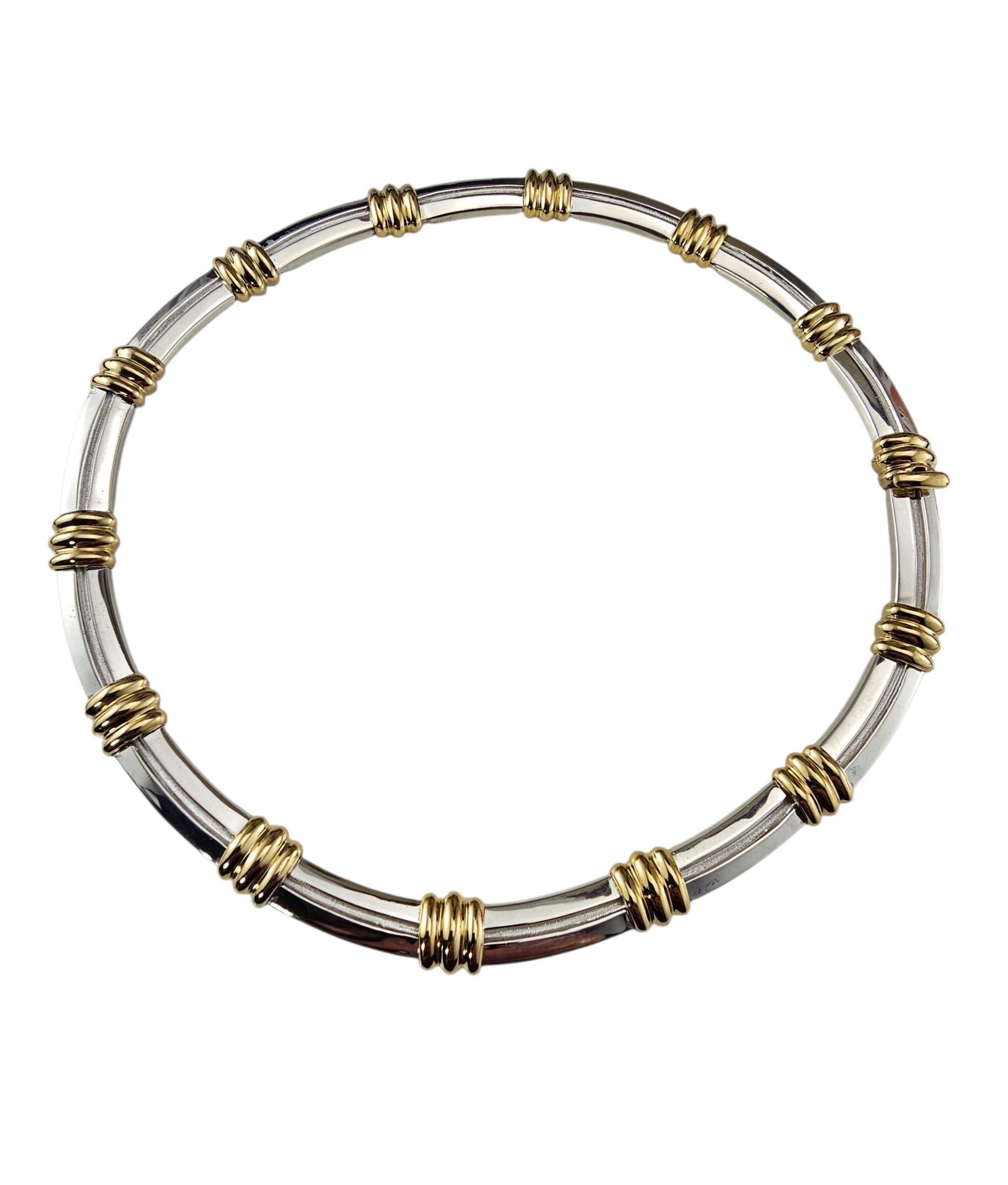 1995 Tiffany & Co. Collier Atlas en argent sterling et or jaune 18 carats avec boîte #23733