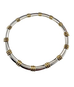 1995 Tiffany & Co. Collana Atlas in argento sterling e oro giallo 18 carati con scatola #23733