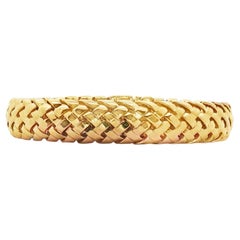 1995 Tiffany & Co. Vannerie 18 Karat Yellow Gold Basekt Weave Bracelet