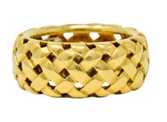 1995 Tiffany & Co. Vintage 18 Karat Gold Vannerie Band Ring