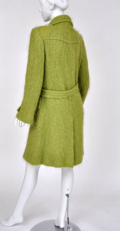 Women's 1995 TOM FORD for GUCCI ICONIC GREEN MOHAIR COAT Size IT 42