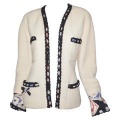 1995 Vintage Chanel Tweed Jacket with Playing Cards Motif