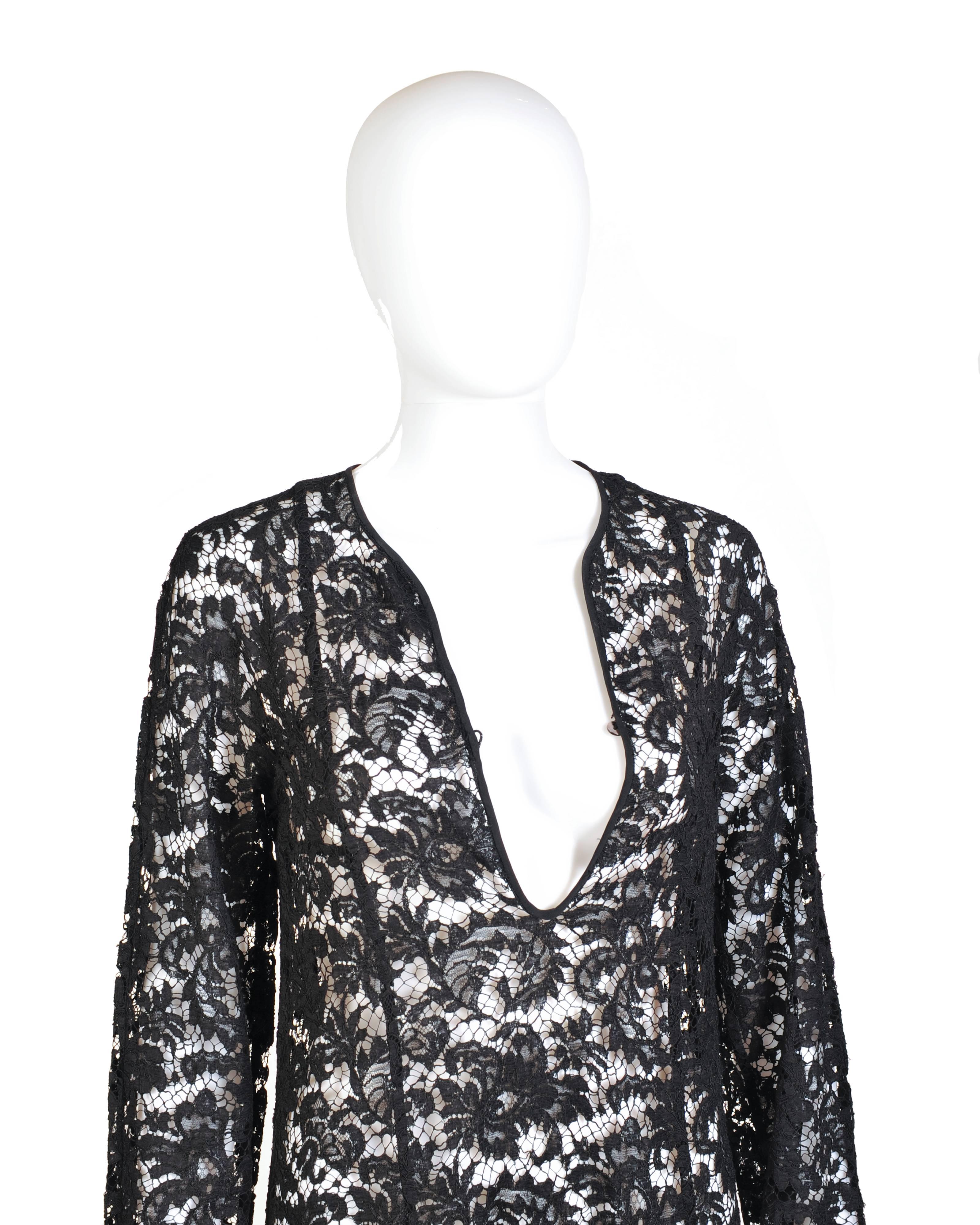 1995 Vintage Iconic Tom Ford for Gucci Black Lace Dress 2