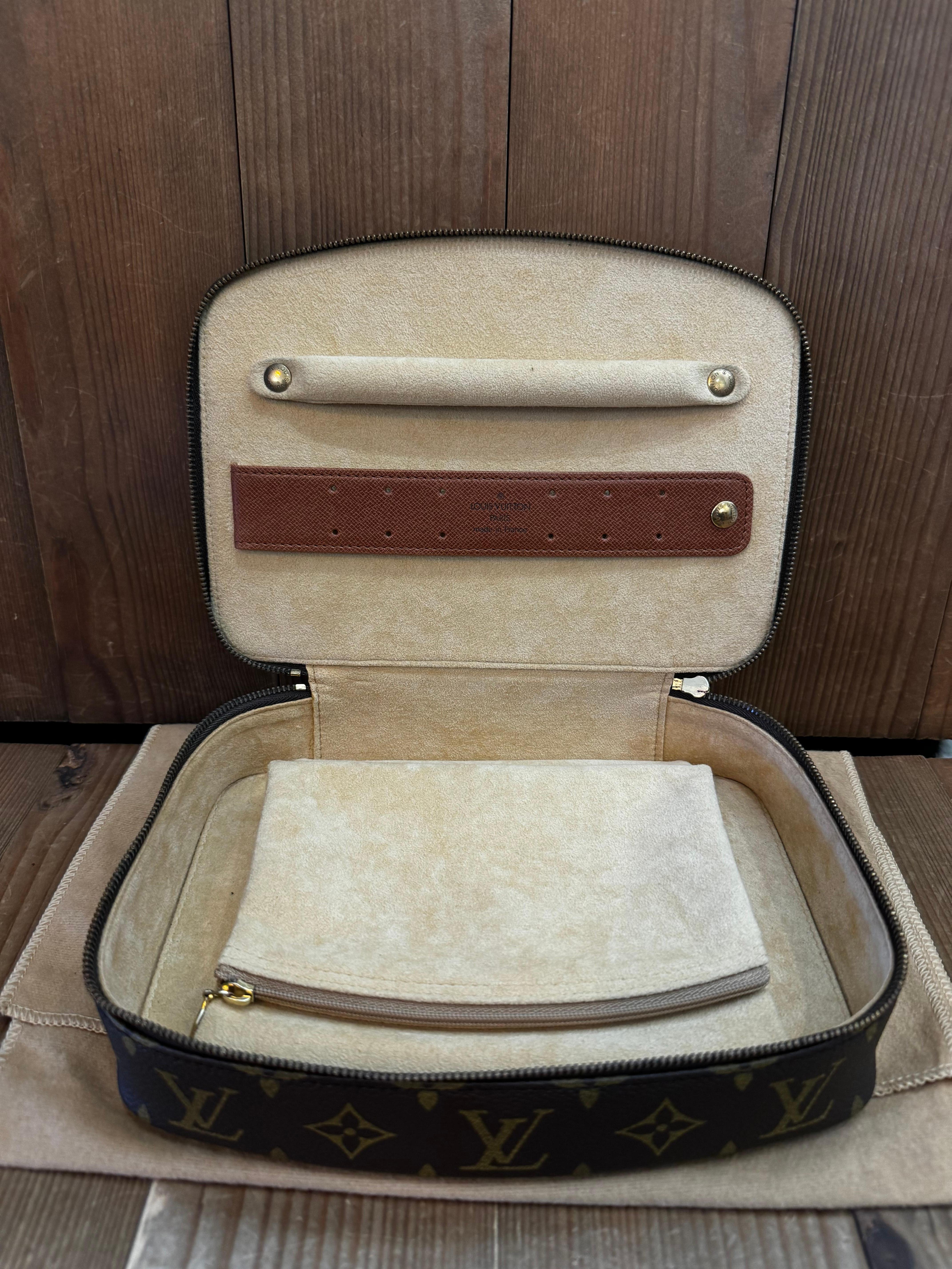 Women's or Men's 1990s Vintage LOUIS VUITTON Monogram Canvas Jewelry Case