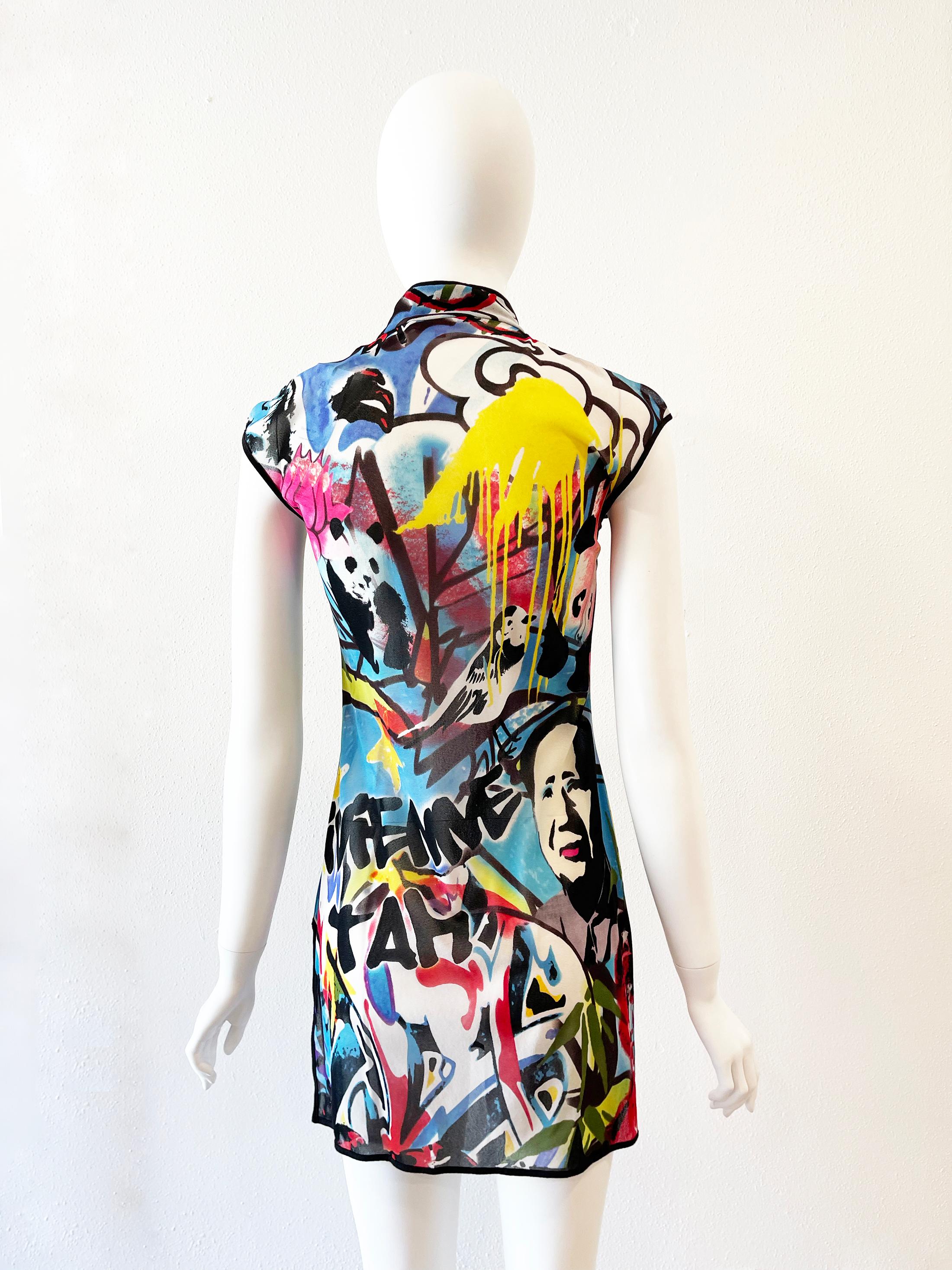 1995 VIVIENNE TAM Mao Graffiti Dress For Sale 2