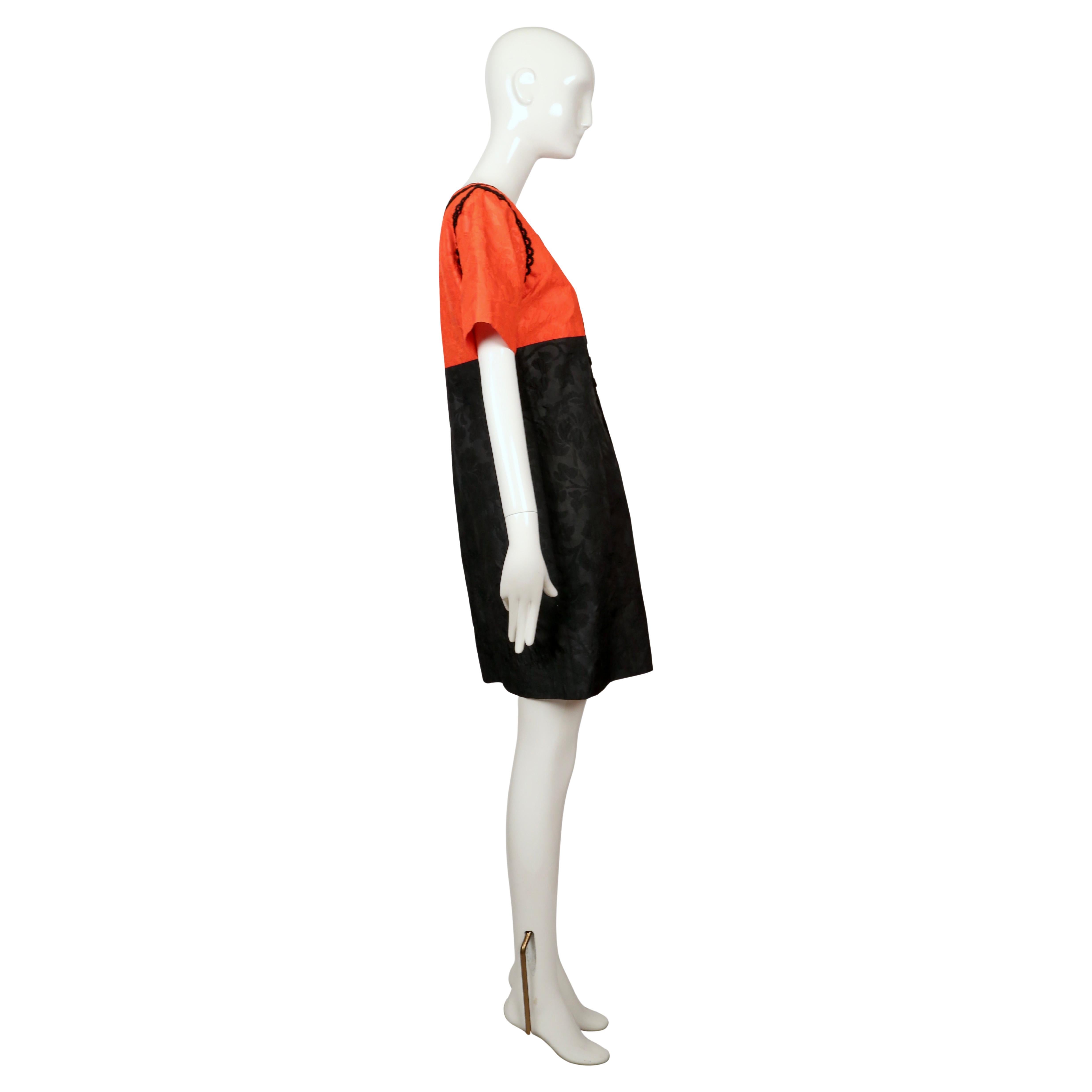 1995 YVES SAINT LAURENT rive gauche red and black dress In Good Condition For Sale In San Fransisco, CA