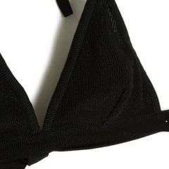 1995s Chanel Top Black Wool and Silk Mini Bralette
