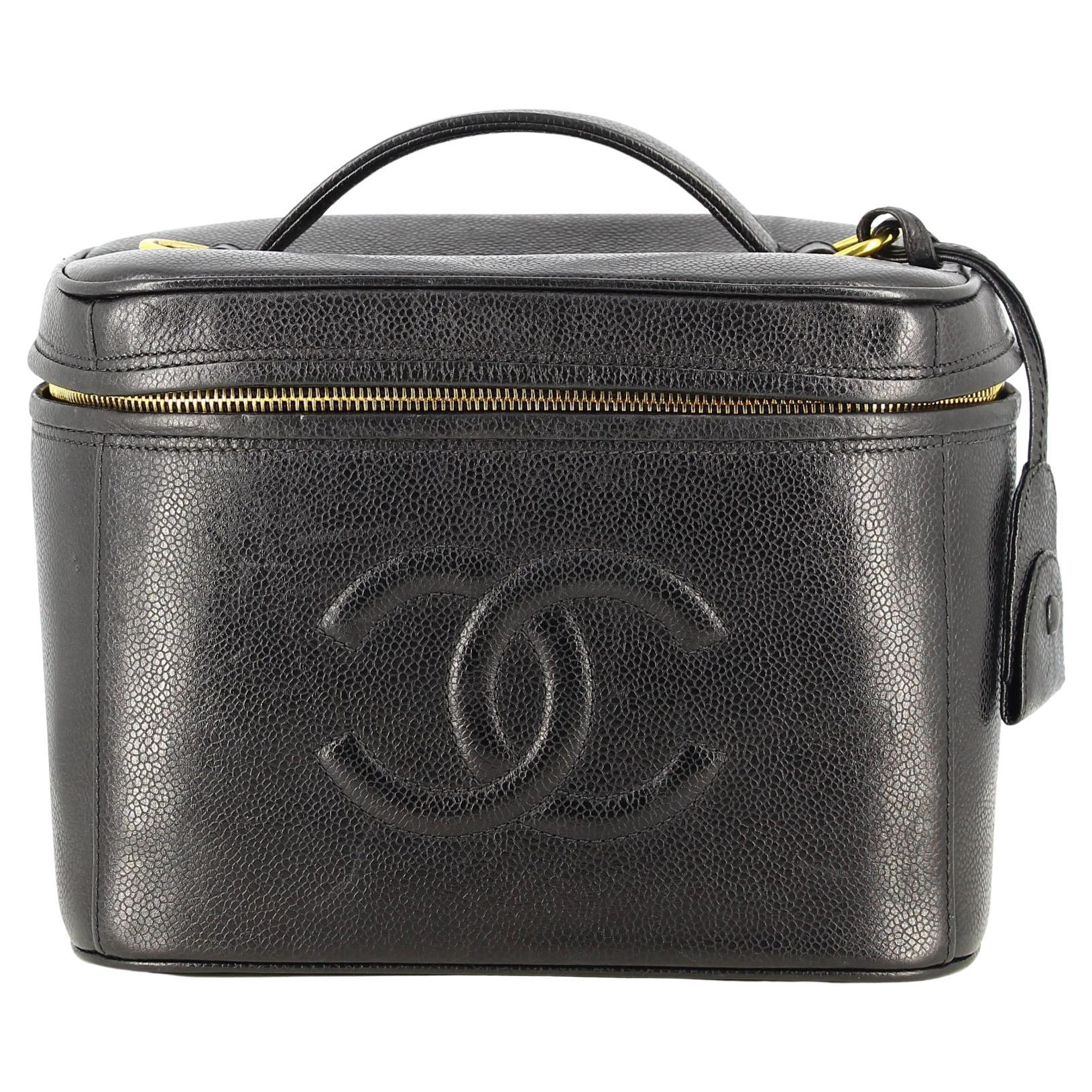 1996-1997 Vanity Handbag Chanel Caviar Black For Sale at 1stDibs