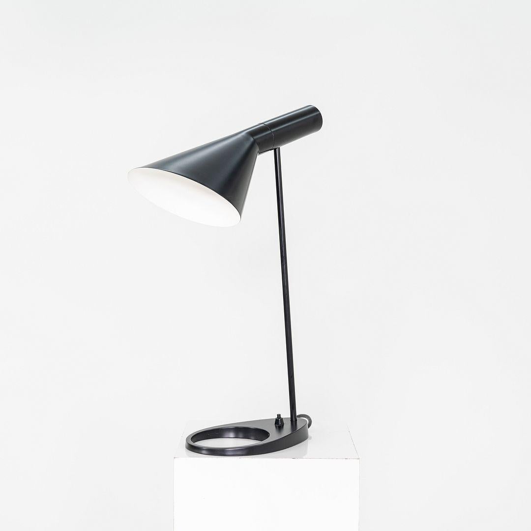 1996 Arne Jacobsen for Louis Poulsen AJ Desk / Table Lamp in Black In Good Condition For Sale In Philadelphia, PA