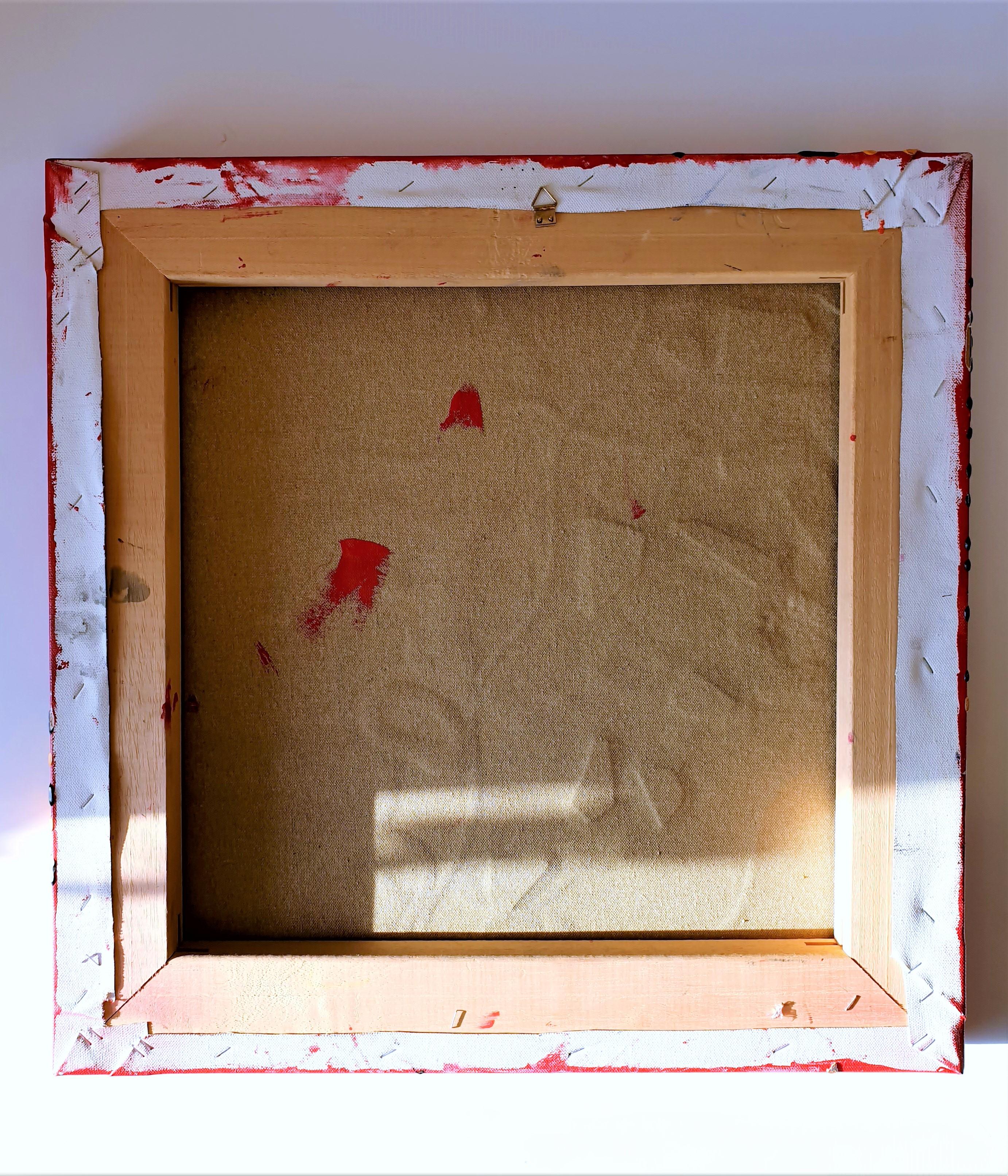 1996 Atelier Micmac de Bea Schröder, peinture abstraite pictographique en rouge en vente 3
