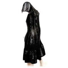1996 AZZEDINE ALAIA black beaded and micro sequined dress