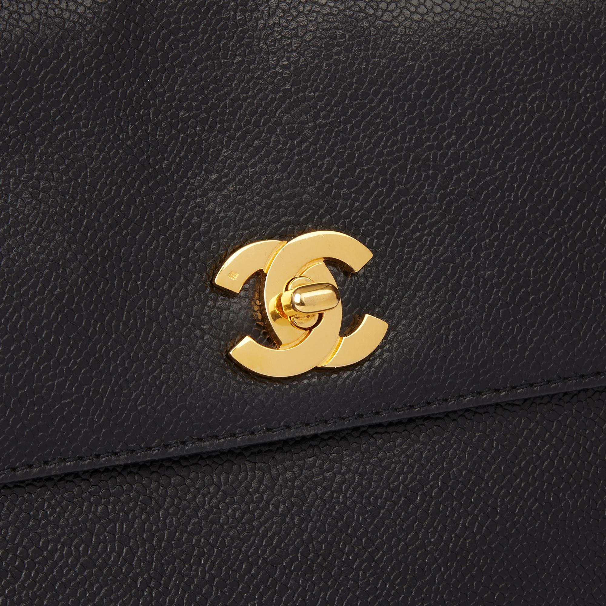 1996 Chanel Black Caviar Leather Vintage Classic Shoulder  Bag  2